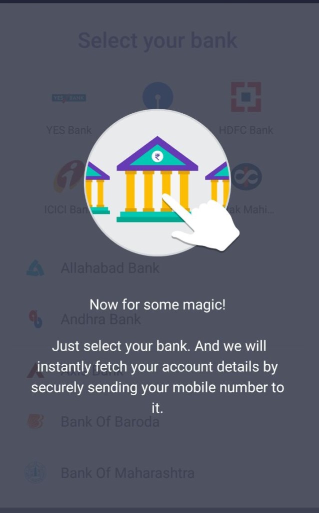 Add your bank account to the UPI app