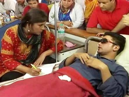 Barkha with pellet gun patient