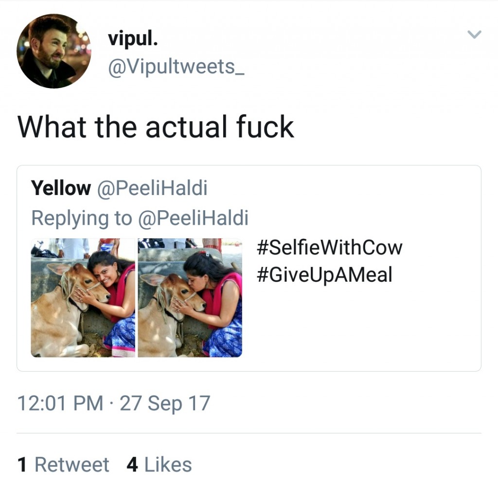 Screenshot of the hateful and Hinduphobic tweet - 2