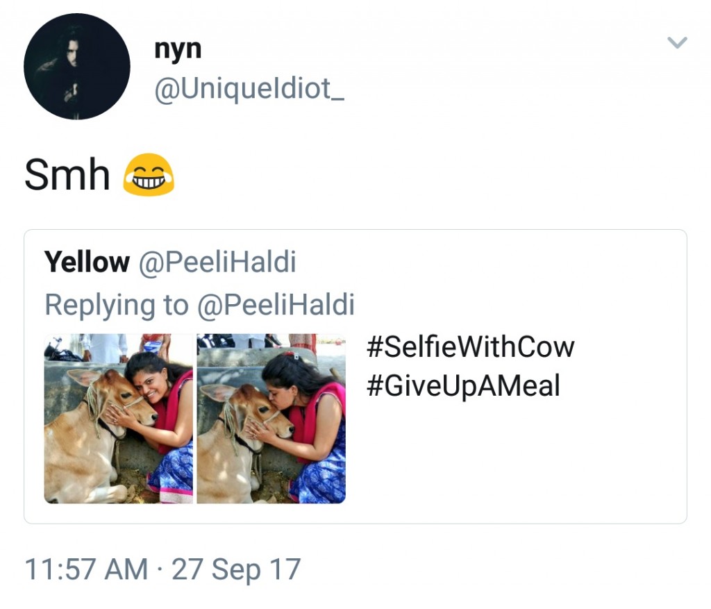 Screenshot of the Hinuphobic and hateful tweet